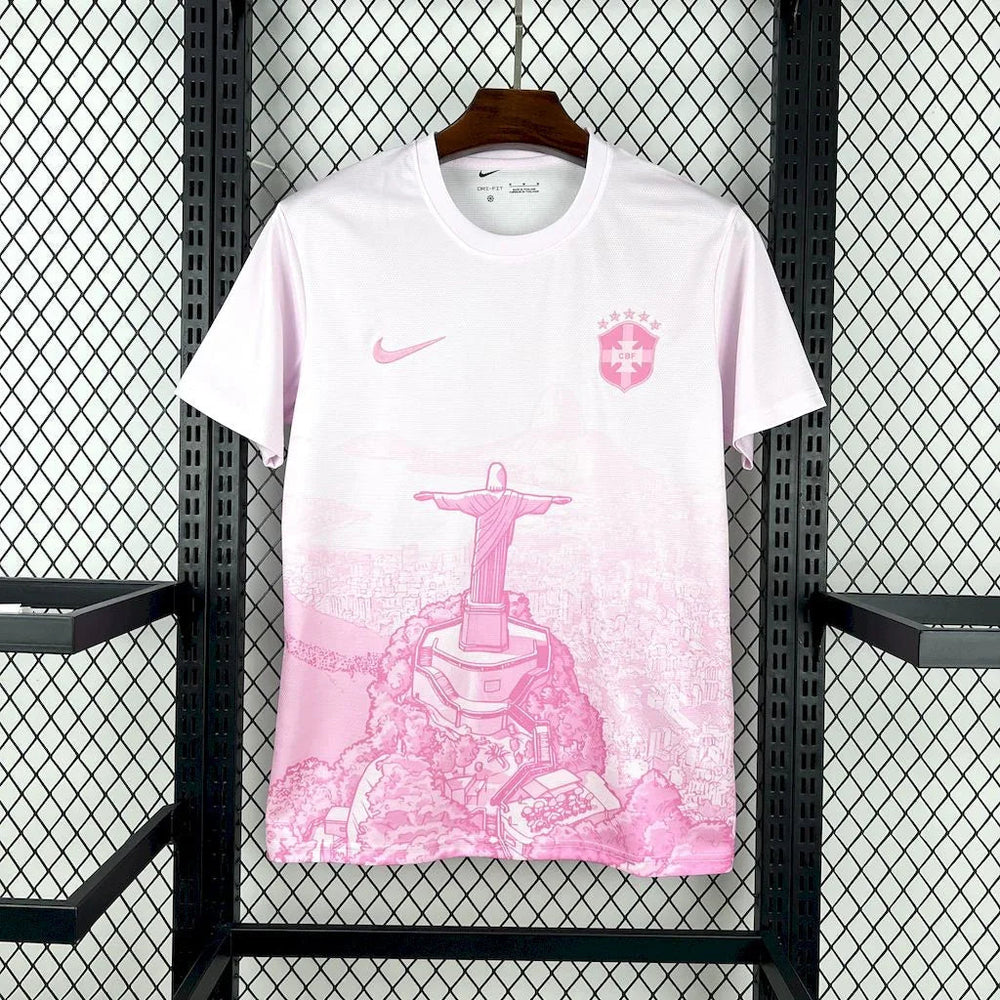 T-Shirt Maillot Brésil Concept 2025 26 Blanc Rose - photo 1/4 - UrbanDrip