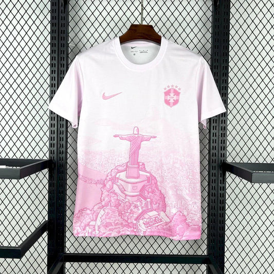 T-Shirt Maillot Brésil Concept 2025 26 Blanc Rose - photo 1/4 - UrbanDrip