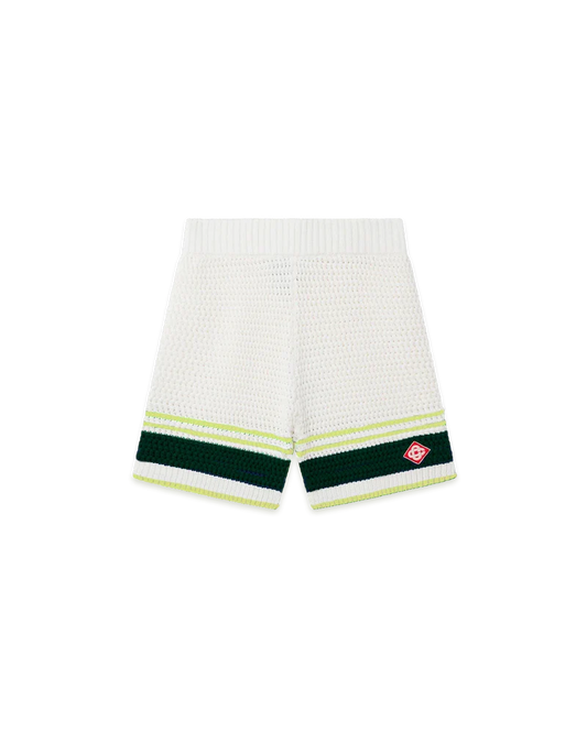 Short TENNIS CROCHET SHORTS 2 Blanc - UrbanDrip