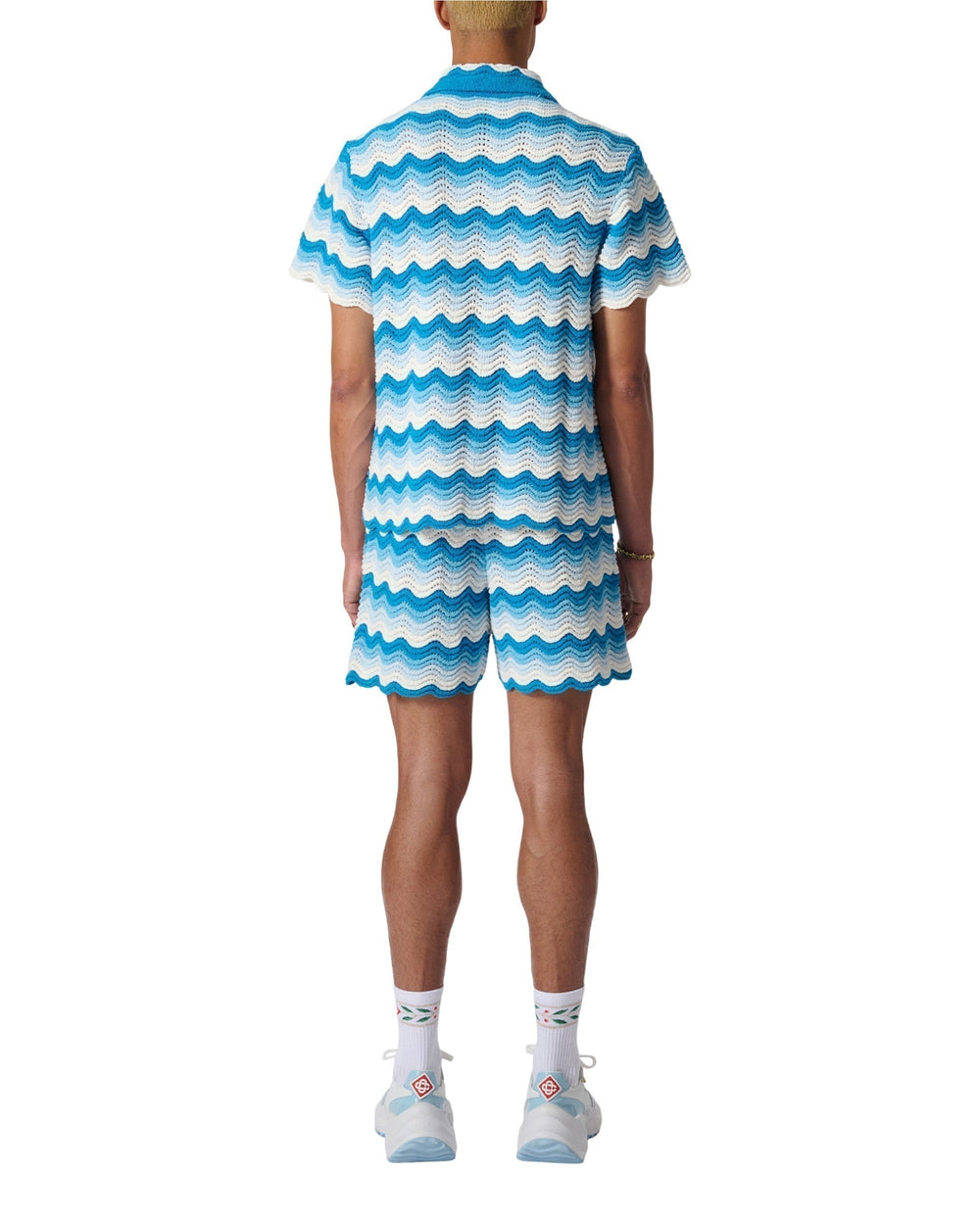 Wavy Gradient Crochet Shirt 3 Blanc - photo 3/5 - UrbanDrip