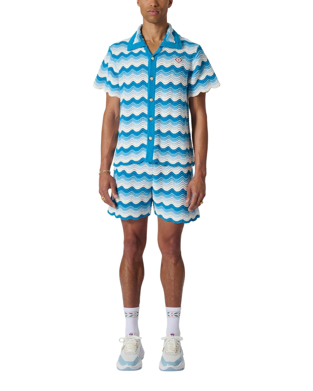 Wavy Gradient Crochet Shirt 3 Blanc - photo 2/5 - UrbanDrip
