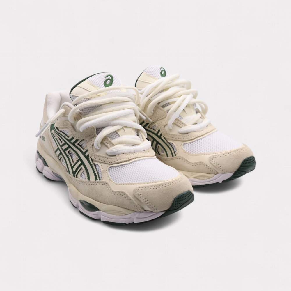 Sneakers Double Laces Vert Foncé Blanc Ivoire - photo 2/7 - UrbanDrip