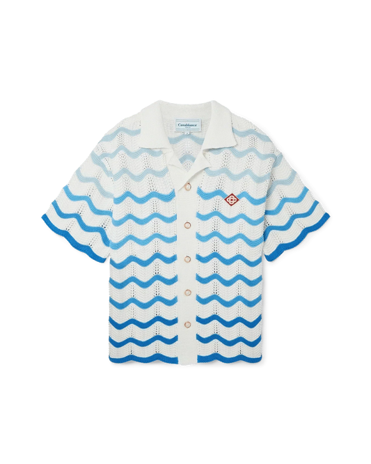 Wavy Gradient Crochet Shirt 2 Blanc - photo 1/6 - UrbanDrip