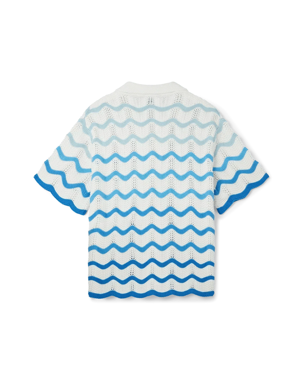 Wavy Gradient Crochet Shirt 2 Blanc - photo 6/6 - UrbanDrip