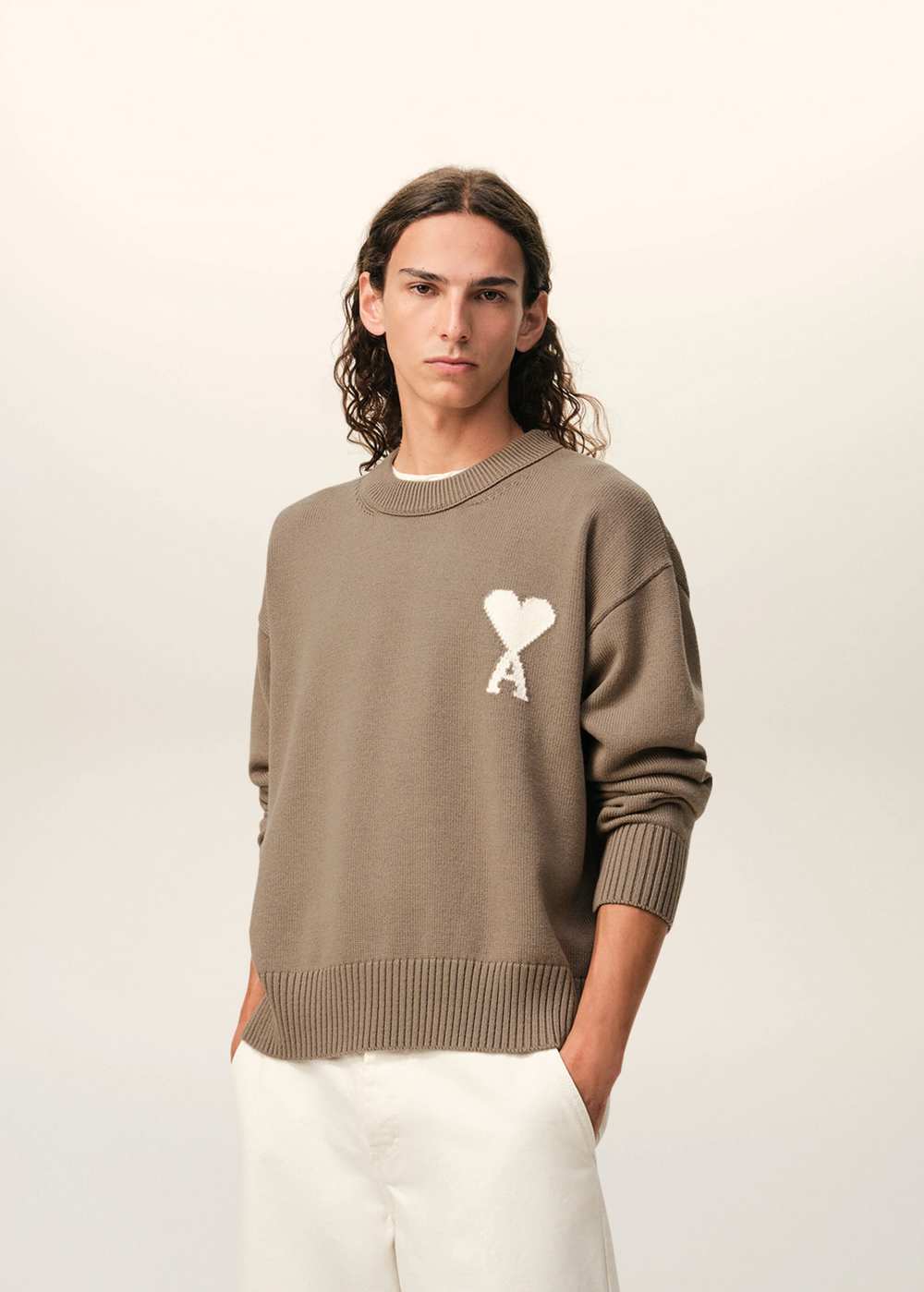 Sweat PULL COL ROND AMl Beige - photo 2/5 - UrbanDrip