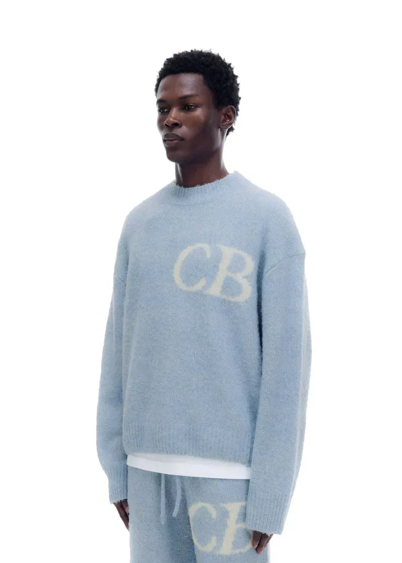 Sweat Pull CB Logo Knit Bleu Ciel - photo 4/5 - UrbanDrip