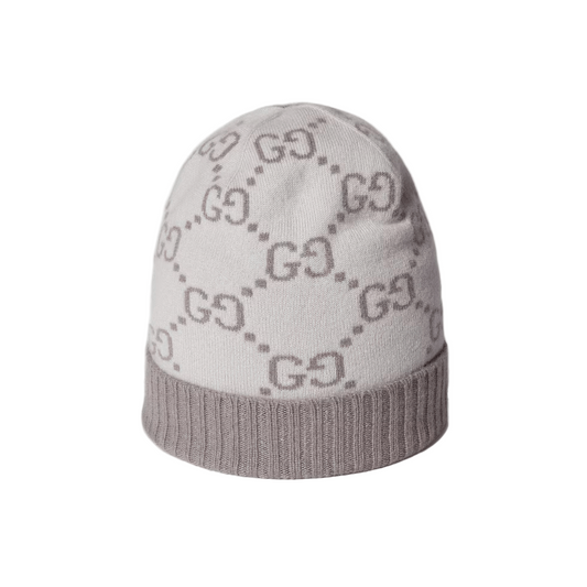 Écharpe Bonnet Et en jacquard de cachemire e Gris Clair - photo 1/2 - UrbanDrip