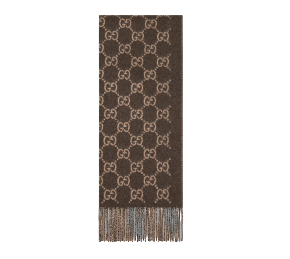 Écharpe Bonnet Et en jacquard de cachemire Marron - photo 2/2 - UrbanDrip