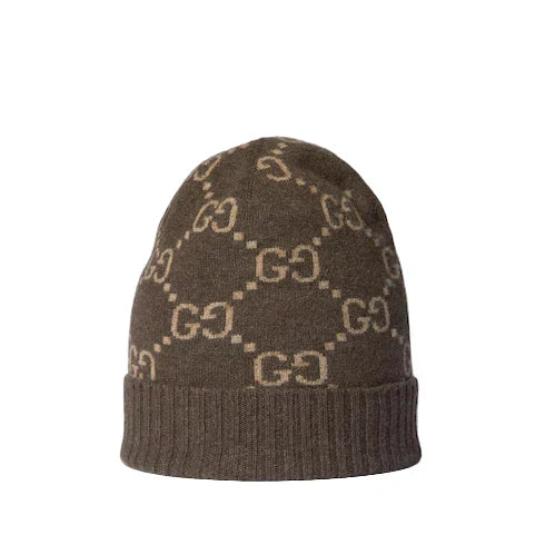 Écharpe Bonnet Et en jacquard de cachemire Marron - photo 1/2 - UrbanDrip