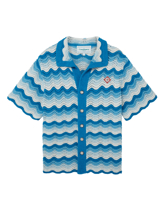 Wavy Gradient Crochet Shirt 3 Blanc - photo 1/5 - UrbanDrip
